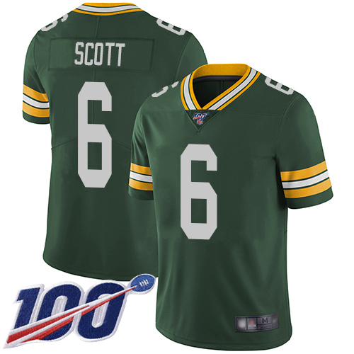 Green Bay Packers Limited Green Youth #6 Scott J K Home Jersey Nike NFL 100th Season Vapor Untouchable